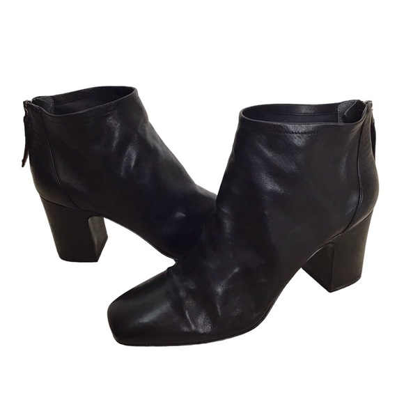 Sarto Franco Sarto Jacoby Ankle Boot Black Leather Block Heel Size 8.5 - Picture 1 of 9